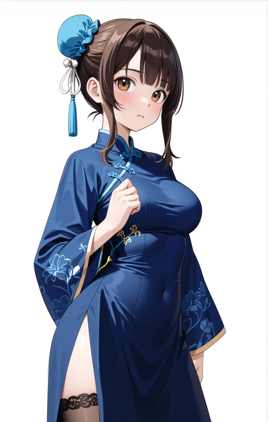 完成版。一続きのチャイナドレスに整理され、目は茶色で落ち着いた表情